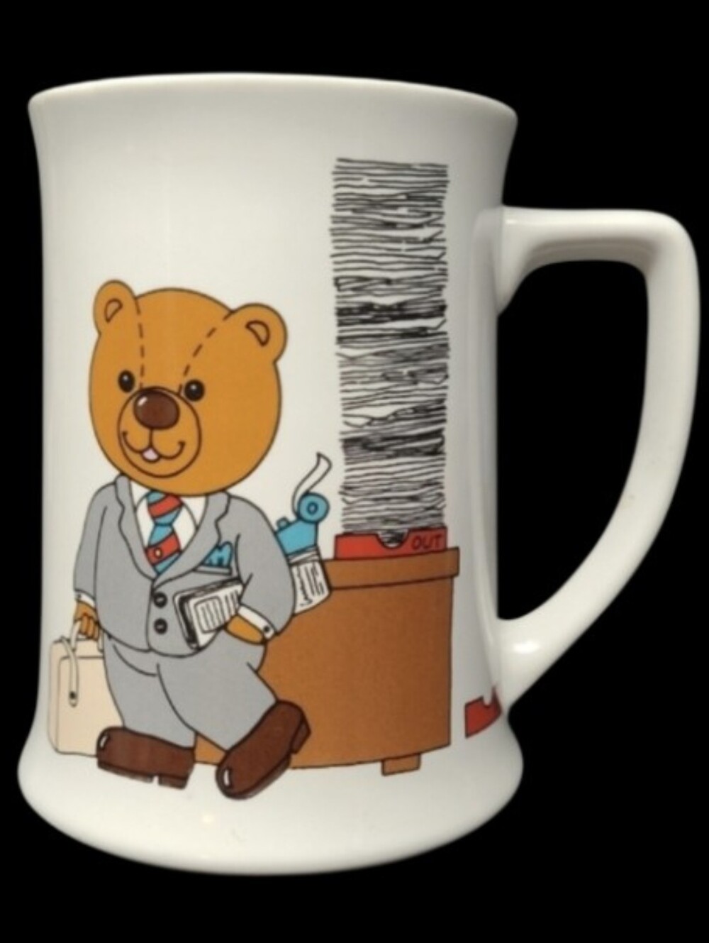 1980's PATTERN V.I.P. BUSINESS BEAR RUSS BERRIE CO. COFFEE MUG